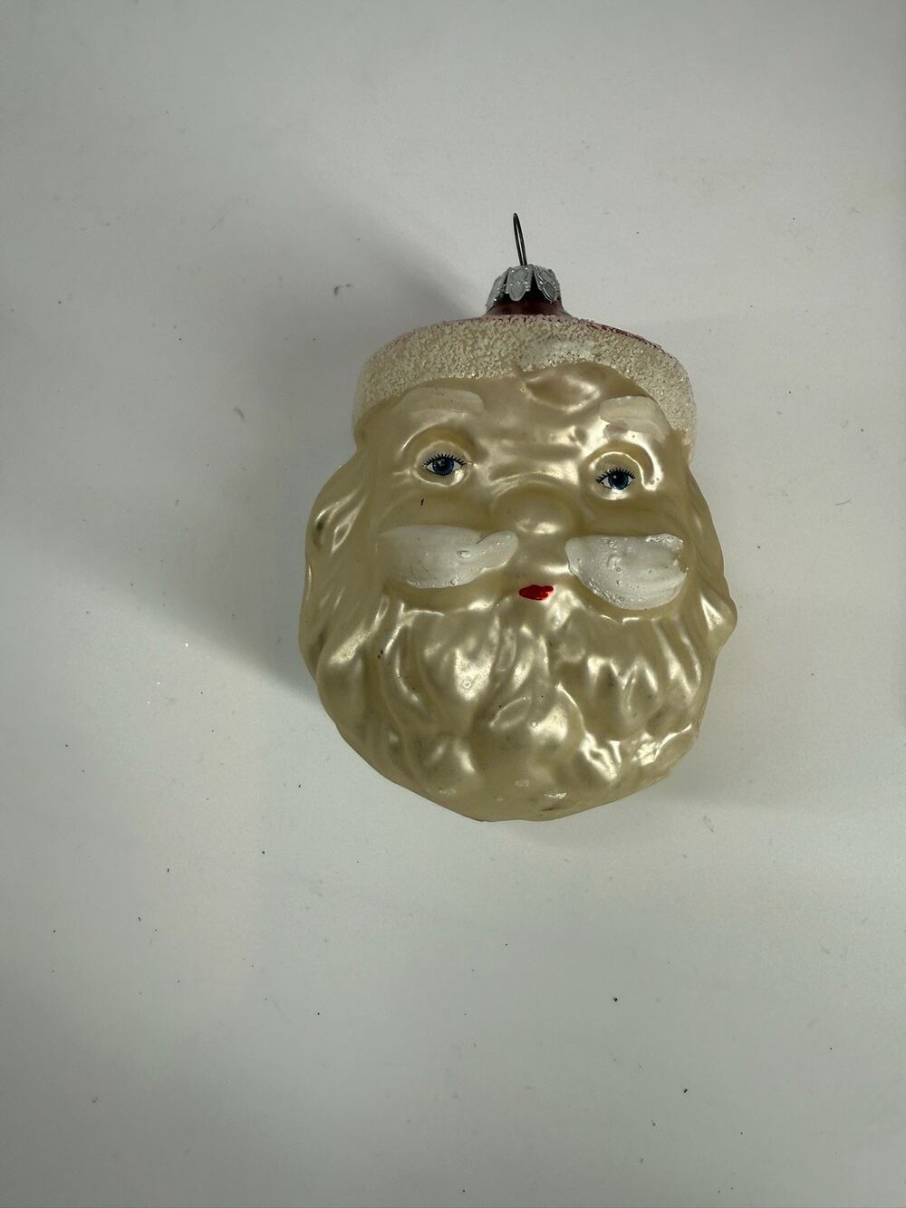 VTG Santa Claus Head Face Christmas Ornament West Germany 4”